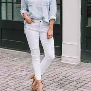 Pistola Womens White distressed high rise skinny jeans size 29